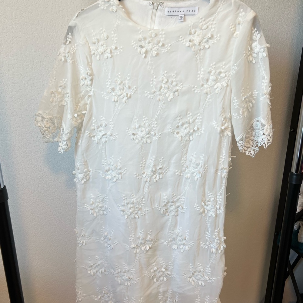 𝅺endless Rose Women’s White‎ Lace Dress Size XS